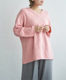 シンプルＶネックオーバーニット