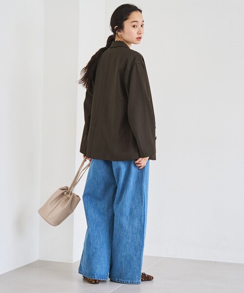 coen(コーエン)の「ウールライクWブレストジャケット(テーラードジャケット・レディース・モカ/ダークブラウン/ブラック・L/M)」の5枚目の写真