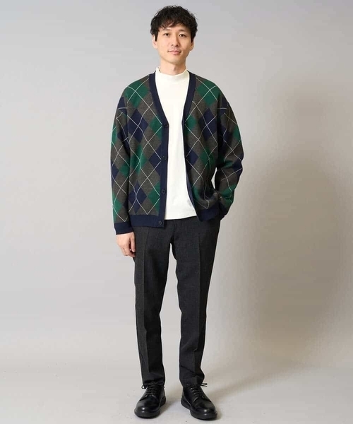 a.v.v（アーヴェヴェ）の「【洗濯機で洗える】アーガイルジャカードニットカーディガン（カーディガン/ボレロ・メンズ・チャコールグレー/ネイビー・46/48）」の20枚目の写真