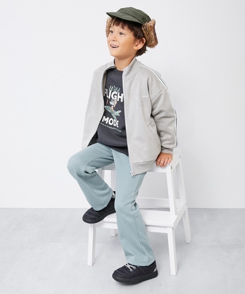 devirock（デビロック）の「RICH WARM 裏シャギー えらべる無地&花柄 セミフレアパンツ　裏起毛（その他パンツ・キッズ・ベージュ系/ピンク系/ブルー系/ブラック系/ブラック/アイボリー系・100cm/110cm/120cm/130cm/140cm/150cm/160cm）」の8枚目の写真