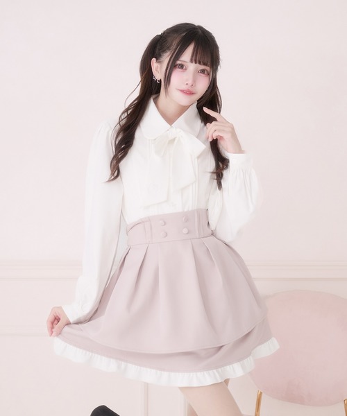 Pal elfy(パルエルフィー)の「ドーリーティアードタックスカート(スカート・レディース・グレー/ブラック/ブラック系その他/ピンク・LARGE/フリー)」の12枚目の写真