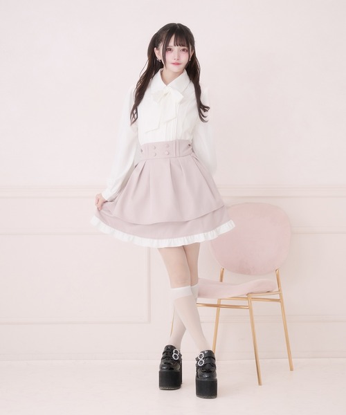 Pal elfy(パルエルフィー)の「ドーリーティアードタックスカート(スカート・レディース・グレー/ブラック/ブラック系その他/ピンク・LARGE/フリー)」の6枚目の写真