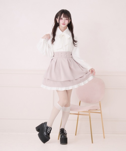 Pal elfy(パルエルフィー)の「ドーリーティアードタックスカート(スカート・レディース・グレー/ブラック/ブラック系その他/ピンク・LARGE/フリー)」の8枚目の写真