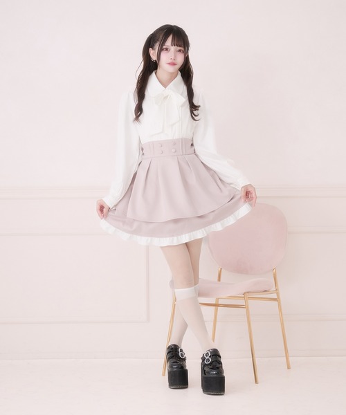 Pal elfy(パルエルフィー)の「ドーリーティアードタックスカート(スカート・レディース・グレー/ブラック/ブラック系その他/ピンク・LARGE/フリー)」の9枚目の写真