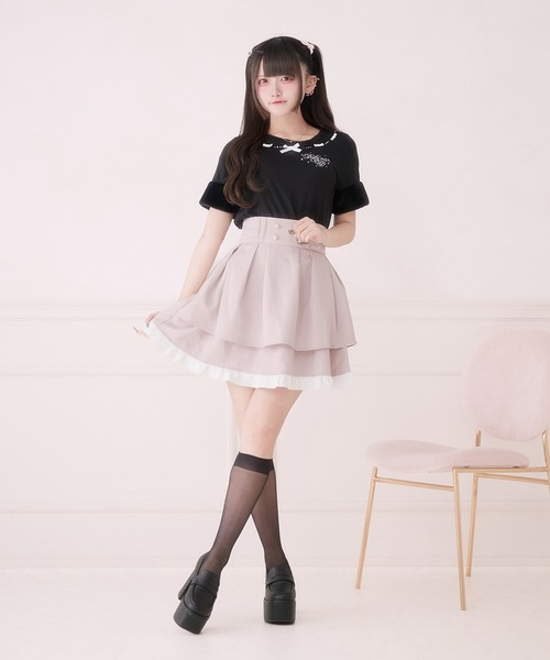 Pal elfy(パルエルフィー)の「ドーリーティアードタックスカート(スカート・レディース・グレー/ブラック/ブラック系その他/ピンク・LARGE/フリー)」の18枚目の写真