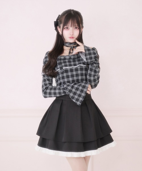 Pal elfy(パルエルフィー)の「ドーリーティアードタックスカート(スカート・レディース・グレー/ブラック/ブラック系その他/ピンク・LARGE/フリー)」の15枚目の写真