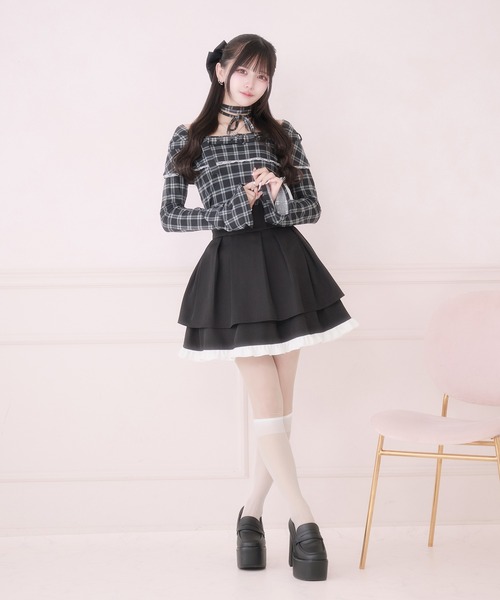Pal elfy(パルエルフィー)の「ドーリーティアードタックスカート(スカート・レディース・グレー/ブラック/ブラック系その他/ピンク・LARGE/フリー)」の16枚目の写真