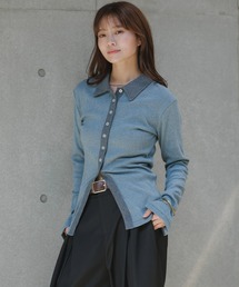 R.P.miller/ミラー PANELRIB Cardigan ボーダーデザイン カーディガン