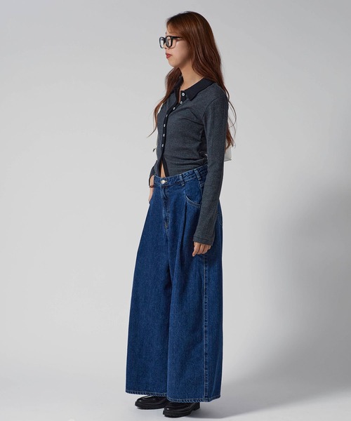 MILLER(ミラー)の「R.P.miller/ミラー PANELRIB Cardigan ボーダーデザイン カーディガン(カーディガン/ボレロ・レディース・ブラック/ブルー/レッド/ブラウン/ブラック×ホワイト・FREE)」の10枚目の写真