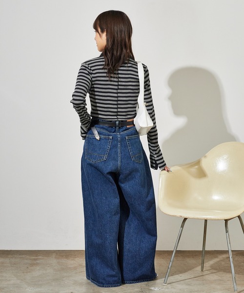 MILLER(ミラー)の「R.P.miller/ミラー PANELRIB Cardigan ボーダーデザイン カーディガン(カーディガン/ボレロ・レディース・ブラック/ブルー/レッド/ブラウン/ブラック×ホワイト・FREE)」の20枚目の写真