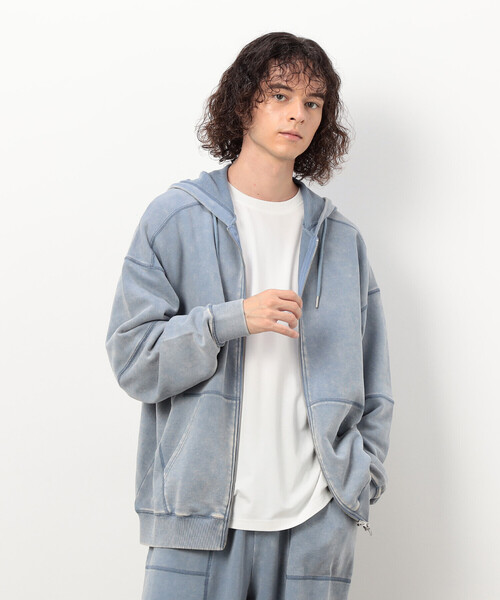 Purple&Yellow（パープルアンドイエロー）の「フロスト加工裏毛 パーカ（パーカー・メンズ・サックスブルー/ブラウン/ブラック・MEDIUM/SMALL/LARGE）」の2枚目の写真