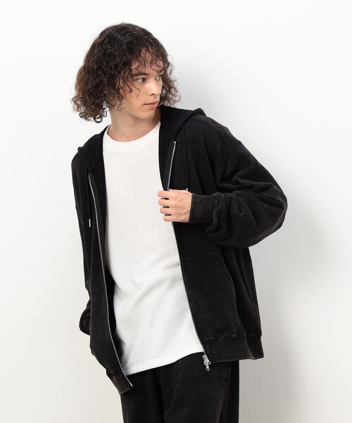 Purple&Yellow（パープルアンドイエロー）の「フロスト加工裏毛 パーカ（パーカー・メンズ・サックスブルー/ブラウン/ブラック・MEDIUM/SMALL/LARGE）」の11枚目の写真