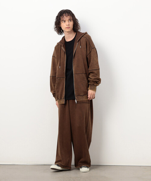 Purple&Yellow（パープルアンドイエロー）の「フロスト加工裏毛 パーカ（パーカー・メンズ・サックスブルー/ブラウン/ブラック・MEDIUM/SMALL/LARGE）」の16枚目の写真