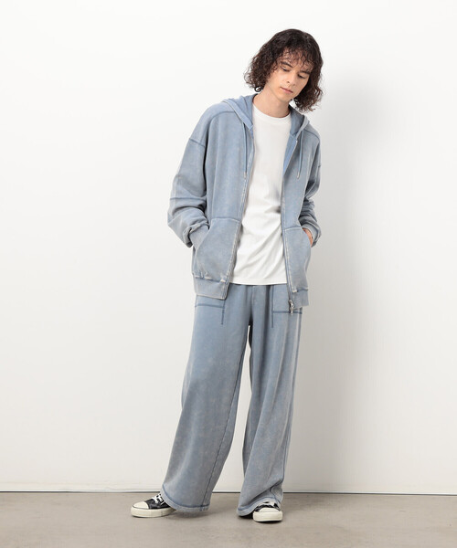 Purple&Yellow（パープルアンドイエロー）の「フロスト加工裏毛 パーカ（パーカー・メンズ・サックスブルー/ブラウン/ブラック・MEDIUM/SMALL/LARGE）」の12枚目の写真