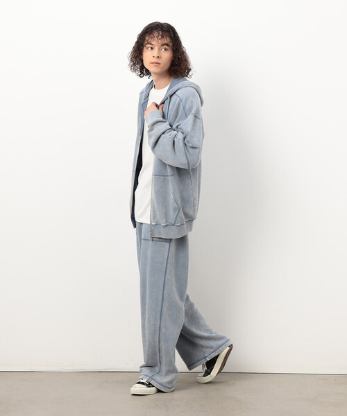 Purple&Yellow（パープルアンドイエロー）の「フロスト加工裏毛 パーカ（パーカー・メンズ・サックスブルー/ブラウン/ブラック・MEDIUM/SMALL/LARGE）」の20枚目の写真