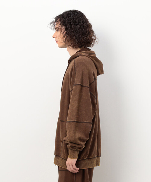 Purple&Yellow（パープルアンドイエロー）の「フロスト加工裏毛 パーカ（パーカー・メンズ・サックスブルー/ブラウン/ブラック・MEDIUM/SMALL/LARGE）」の13枚目の写真