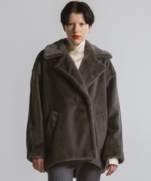 CINOH(チノ)の「BOA MIDDLE COAT(その他アウター・レディース・グレー・36/38)」の7枚目の写真