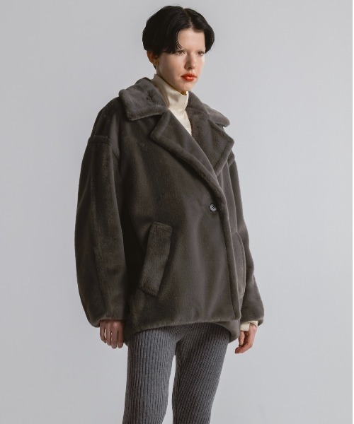 CINOH(チノ)の「BOA MIDDLE COAT(その他アウター・レディース・グレー・36/38)」の8枚目の写真