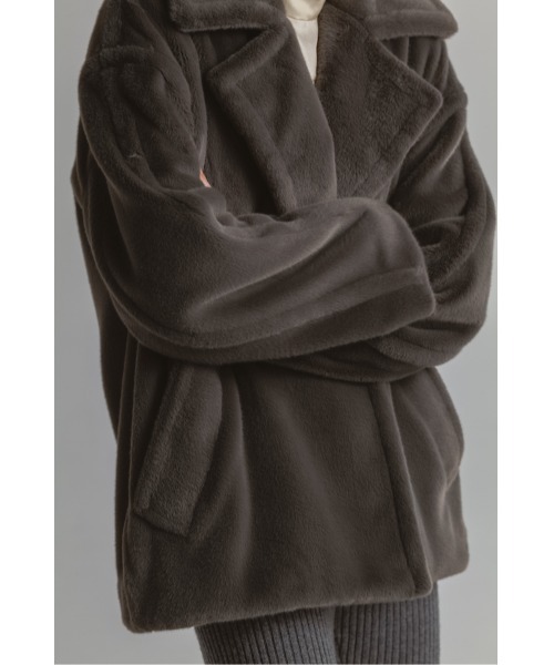 CINOH(チノ)の「BOA MIDDLE COAT(その他アウター・レディース・グレー・36/38)」の4枚目の写真