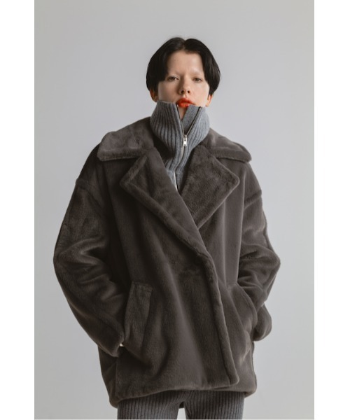CINOH(チノ)の「BOA MIDDLE COAT(その他アウター・レディース・グレー・36/38)」の3枚目の写真