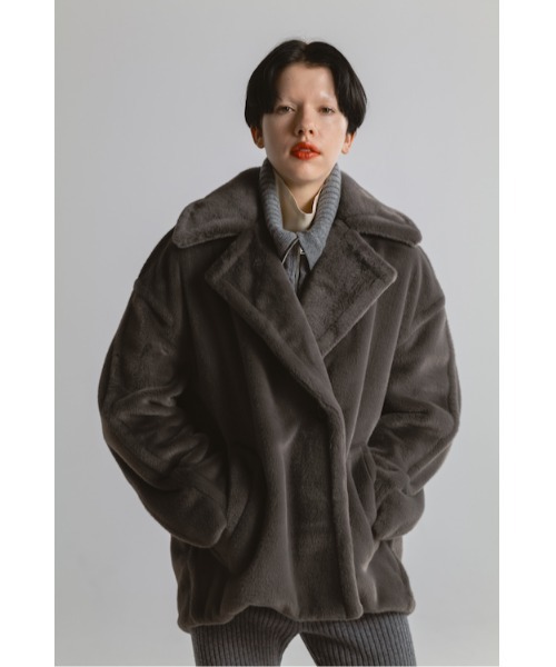 CINOH(チノ)の「BOA MIDDLE COAT(その他アウター・レディース・グレー・36/38)」の6枚目の写真