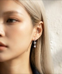 【blatto 925silver】シルバー925 ハートモチーフ×ストーン フープピアス esm-pierce-13-23【RBTS】