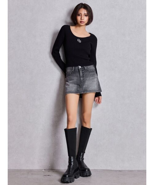 GYDA（ジェイダ）の「GGプレートlong sleeveニットトップス（ニット/セーター・レディース・ブラック/オフホワイト/シルバー/その他1・FREE）」の12枚目の写真