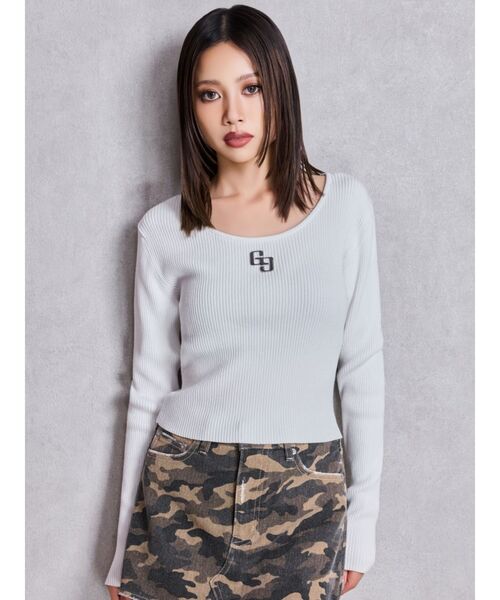 GYDA（ジェイダ）の「GGプレートlong sleeveニットトップス（ニット/セーター・レディース・ブラック/オフホワイト/シルバー/その他1・FREE）」の15枚目の写真