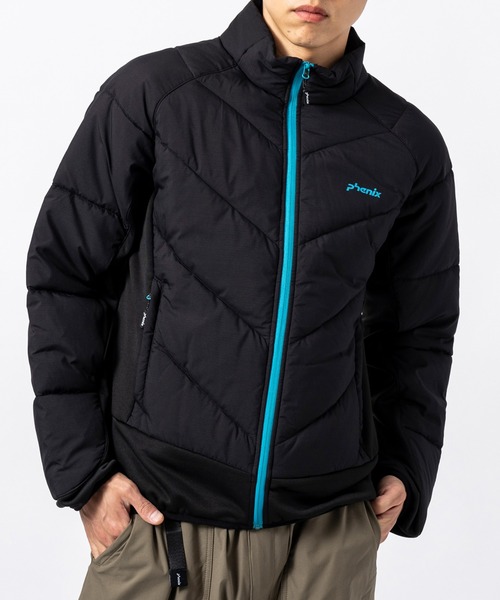 phenix outdoor(フェニックスアウトドア)の「phenix outdoor(フェニックスアウトドア)マイクロリップストップ ストレッチ フリースジャケット(保温性/通気性)(ブルゾン・メンズ・ブラック/カーキ・S/M/L/XL)」の2枚目の写真