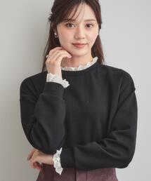 couture brooch | 【大人可愛い・きれいめ】フリルデザインダンボールプルオーバー(Tシャツ/カットソー)