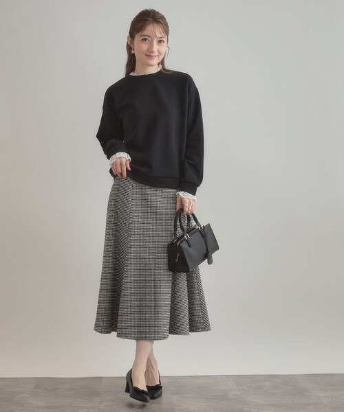 couture brooch（クチュールブローチ）の「【大人可愛い・きれいめ】フリルデザインダンボールプルオーバー（Tシャツ/カットソー・レディース・ライトグレー/ブラック・40/38/42/36）」の13枚目の写真