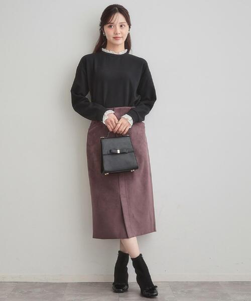 couture brooch（クチュールブローチ）の「【大人可愛い・きれいめ】フリルデザインダンボールプルオーバー（Tシャツ/カットソー・レディース・ライトグレー/ブラック・40/38/42/36）」の19枚目の写真