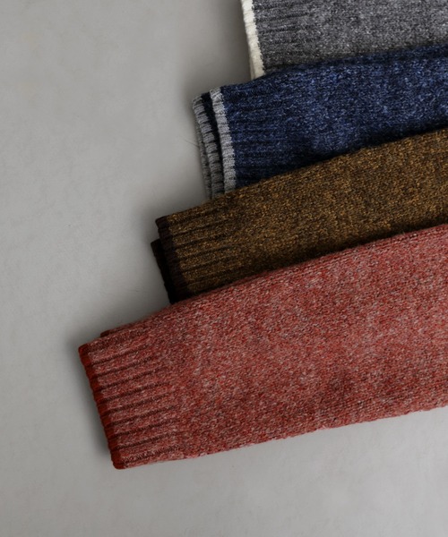 hellam(へラム)の「バイカラーヘンリーネックミックスニット(ニット/セーター・レディース・レッド/ブラウン/ブルー/チャコール・FREE)」の15枚目の写真