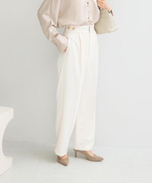 URBAN RESEARCH ROSSO WOMEN（アーバンリサーチ　ロッソ）の「防シワツイードワイドパンツ（その他パンツ・レディース・ブラック/ホワイト・36/38）」の9枚目の写真