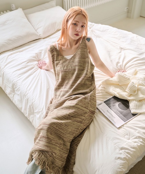 UNE MANSION（ユヌマンション）の「キャミソールワンピース（ワンピース・レディース・ブラウン・FREE）」の4枚目の写真