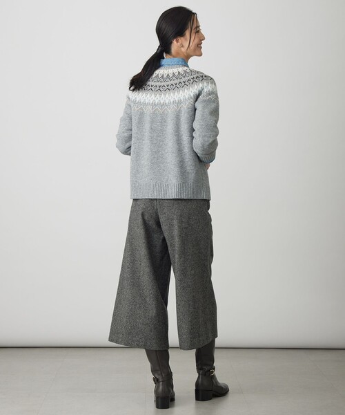 J.PRESS Ladies(J.プレス レディス)の「FAIR ISLE ラウンドネック ニット(ニット/セーター・レディース・ライトグレー系/ホワイト系/ネイビー系・SMALL)」の11枚目の写真