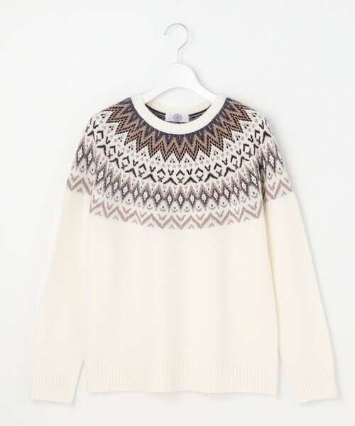 J.PRESS Ladies(J.プレス レディス)の「FAIR ISLE ラウンドネック ニット(ニット/セーター・レディース・ライトグレー系/ホワイト系/ネイビー系・SMALL)」の18枚目の写真