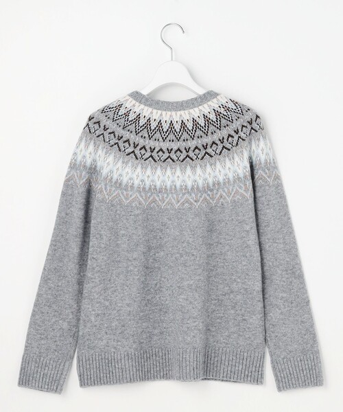 J.PRESS Ladies(J.プレス レディス)の「FAIR ISLE ラウンドネック ニット(ニット/セーター・レディース・ライトグレー系/ホワイト系/ネイビー系・SMALL)」の20枚目の写真