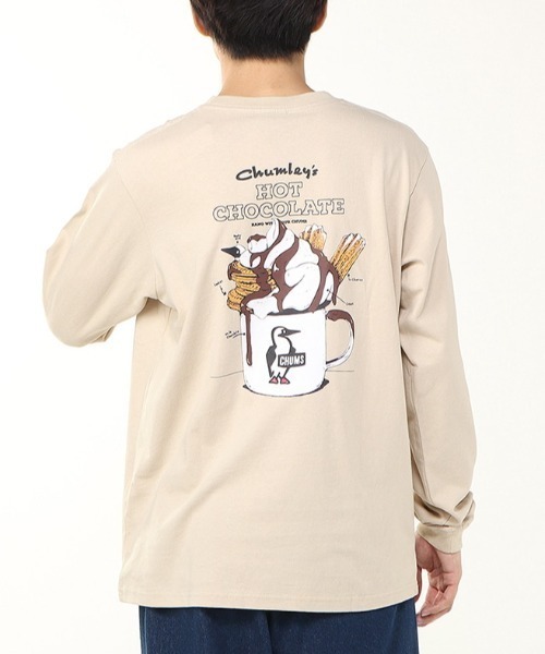 CHUMS（チャムス）の「CHUMS/チャムス ロンT H CHOCOLATE PKT BRD L/S T CH01-2659（Tシャツ/カットソー・メンズ・ライトベージュ/ブラック/ホワイト・L/XL/M）」の3枚目の写真