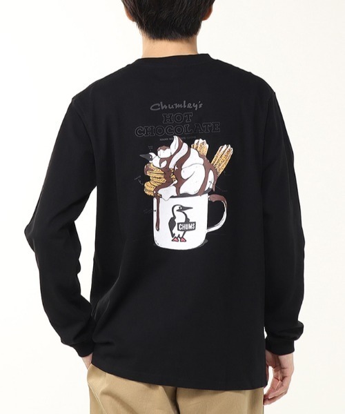 CHUMS（チャムス）の「CHUMS/チャムス ロンT H CHOCOLATE PKT BRD L/S T CH01-2659（Tシャツ/カットソー・メンズ・ライトベージュ/ブラック/ホワイト・L/XL/M）」の2枚目の写真
