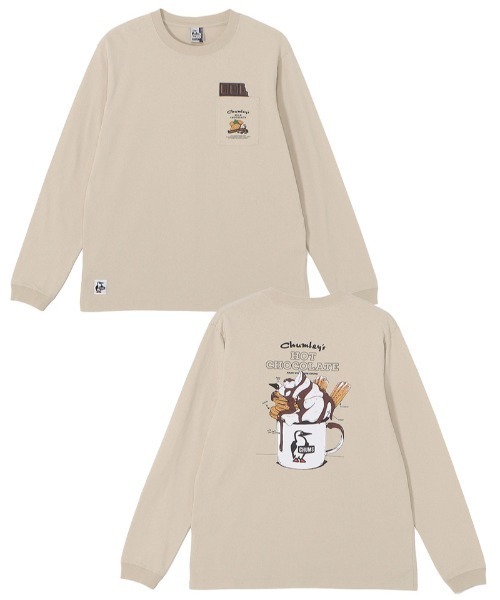 CHUMS（チャムス）の「CHUMS/チャムス ロンT H CHOCOLATE PKT BRD L/S T CH01-2659（Tシャツ/カットソー・メンズ・ライトベージュ/ブラック/ホワイト・L/XL/M）」の14枚目の写真