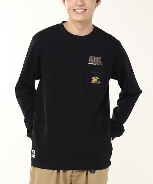 CHUMS（チャムス）の「CHUMS/チャムス ロンT H CHOCOLATE PKT BRD L/S T CH01-2659（Tシャツ/カットソー・メンズ・ライトベージュ/ブラック/ホワイト・L/XL/M）」の5枚目の写真