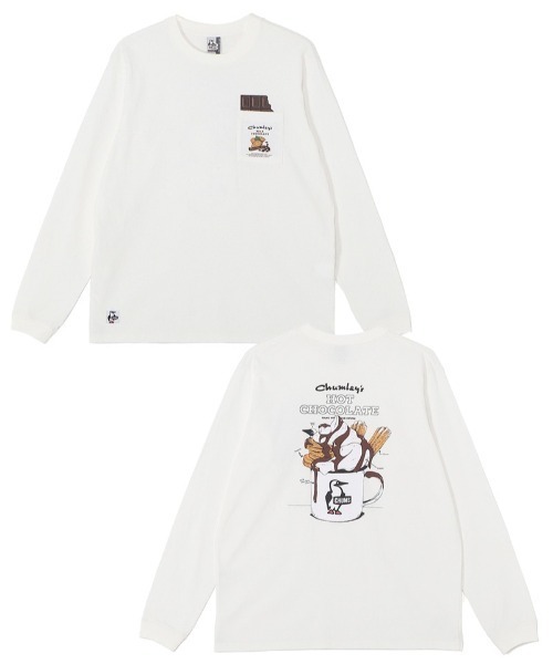 CHUMS（チャムス）の「CHUMS/チャムス ロンT H CHOCOLATE PKT BRD L/S T CH01-2659（Tシャツ/カットソー・メンズ・ライトベージュ/ブラック/ホワイト・L/XL/M）」の12枚目の写真