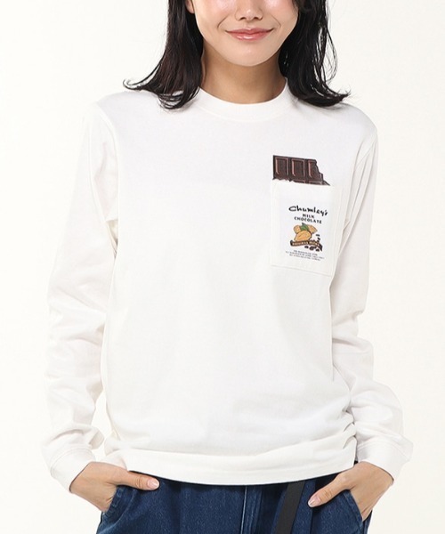 CHUMS（チャムス）の「CHUMS/チャムス ロンT H CHOCOLATE PKT BRD L/S T CH01-2659（Tシャツ/カットソー・メンズ・ライトベージュ/ブラック/ホワイト・L/XL/M）」の4枚目の写真