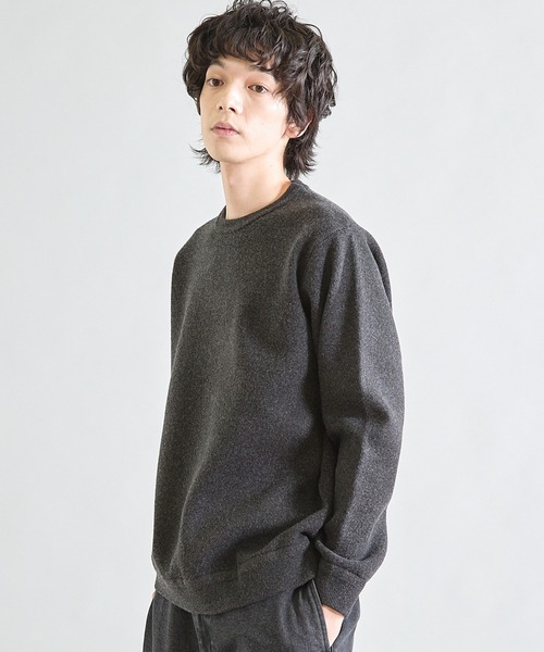 UNION STATION（ユニオンステーション）の「Wフェイス スフレヤーン ウォッシャブルニット（ニット/セーター・メンズ・チャコールグレー/パープル/グリーン・M/L）」の15枚目の写真