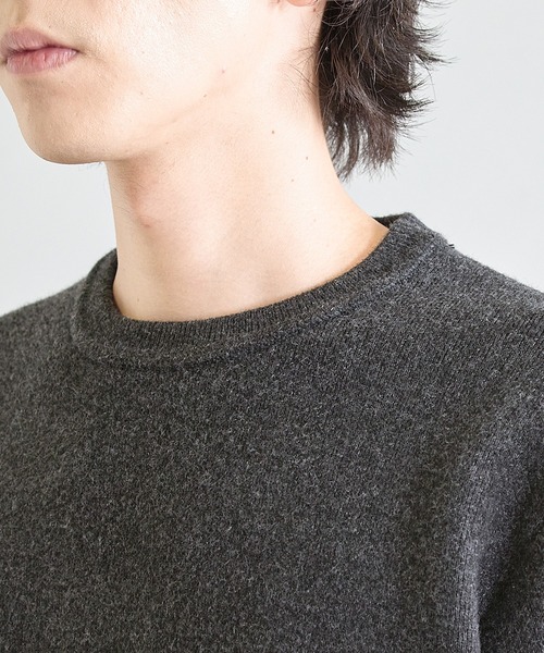 UNION STATION（ユニオンステーション）の「Wフェイス スフレヤーン ウォッシャブルニット（ニット/セーター・メンズ・チャコールグレー/パープル/グリーン・M/L）」の19枚目の写真