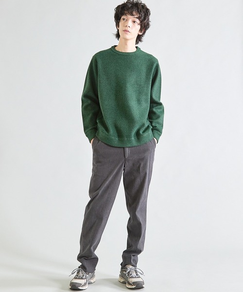 UNION STATION（ユニオンステーション）の「Wフェイス スフレヤーン ウォッシャブルニット（ニット/セーター・メンズ・チャコールグレー/パープル/グリーン・M/L）」の6枚目の写真