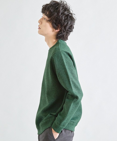 UNION STATION（ユニオンステーション）の「Wフェイス スフレヤーン ウォッシャブルニット（ニット/セーター・メンズ・チャコールグレー/パープル/グリーン・M/L）」の21枚目の写真