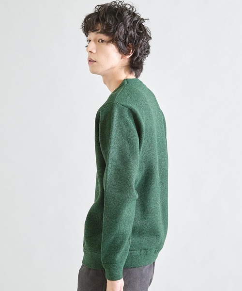 UNION STATION（ユニオンステーション）の「Wフェイス スフレヤーン ウォッシャブルニット（ニット/セーター・メンズ・チャコールグレー/パープル/グリーン・M/L）」の4枚目の写真