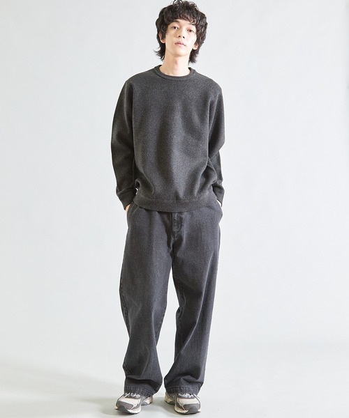 UNION STATION（ユニオンステーション）の「Wフェイス スフレヤーン ウォッシャブルニット（ニット/セーター・メンズ・チャコールグレー/パープル/グリーン・M/L）」の18枚目の写真